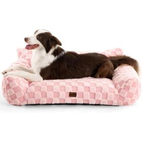 Made4Pets Medium Sage Green Plaid Pet Sofa Bed,Pickup Only (Option: Pink-Small)