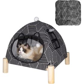 Tent Bed - Foldable Indoor Tent Bed For Cats & Small Dogs (Option: Black)